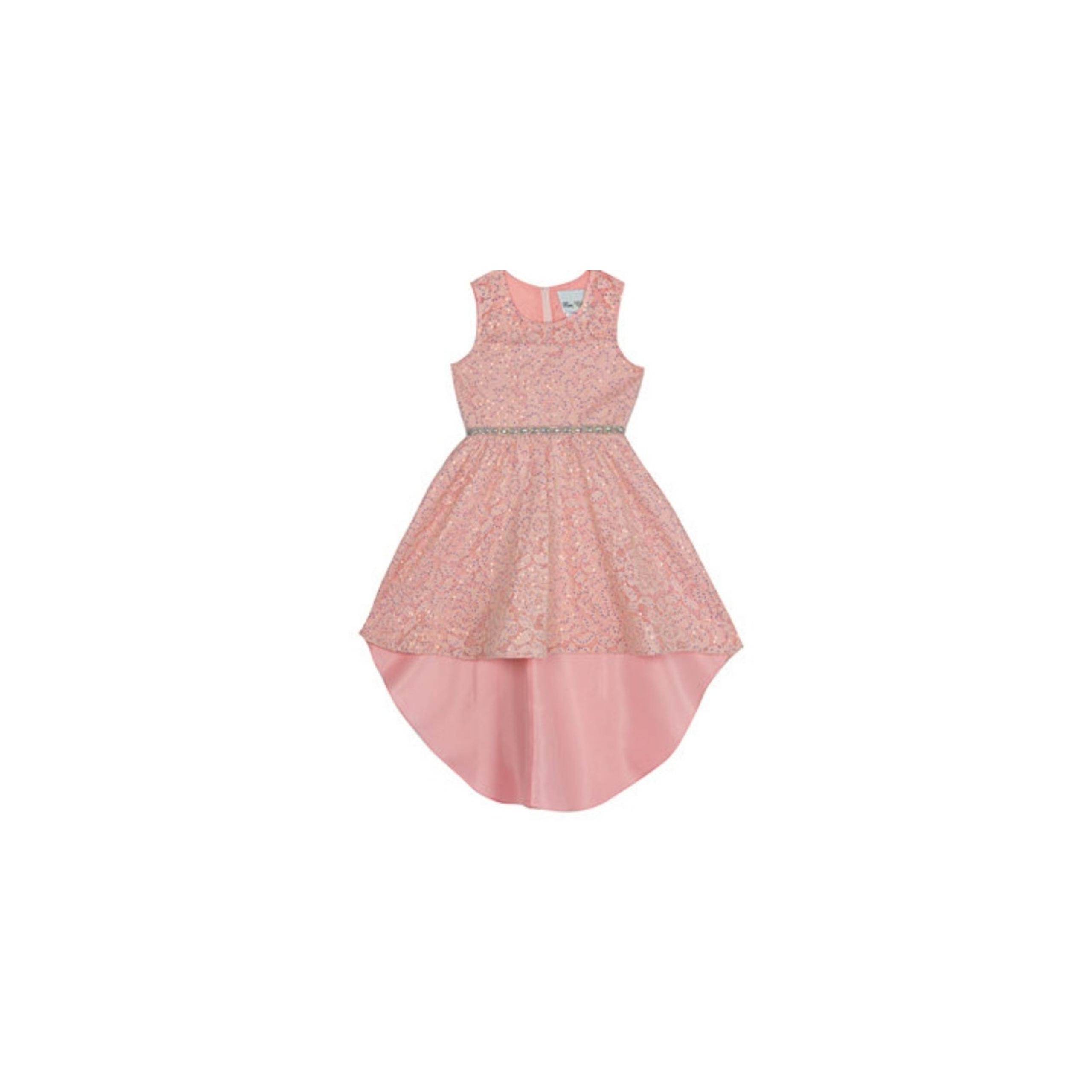 RARE EDITIONS Little Girls Sequin Lace Sleeveless High-Low Dress SIZE 6X 420