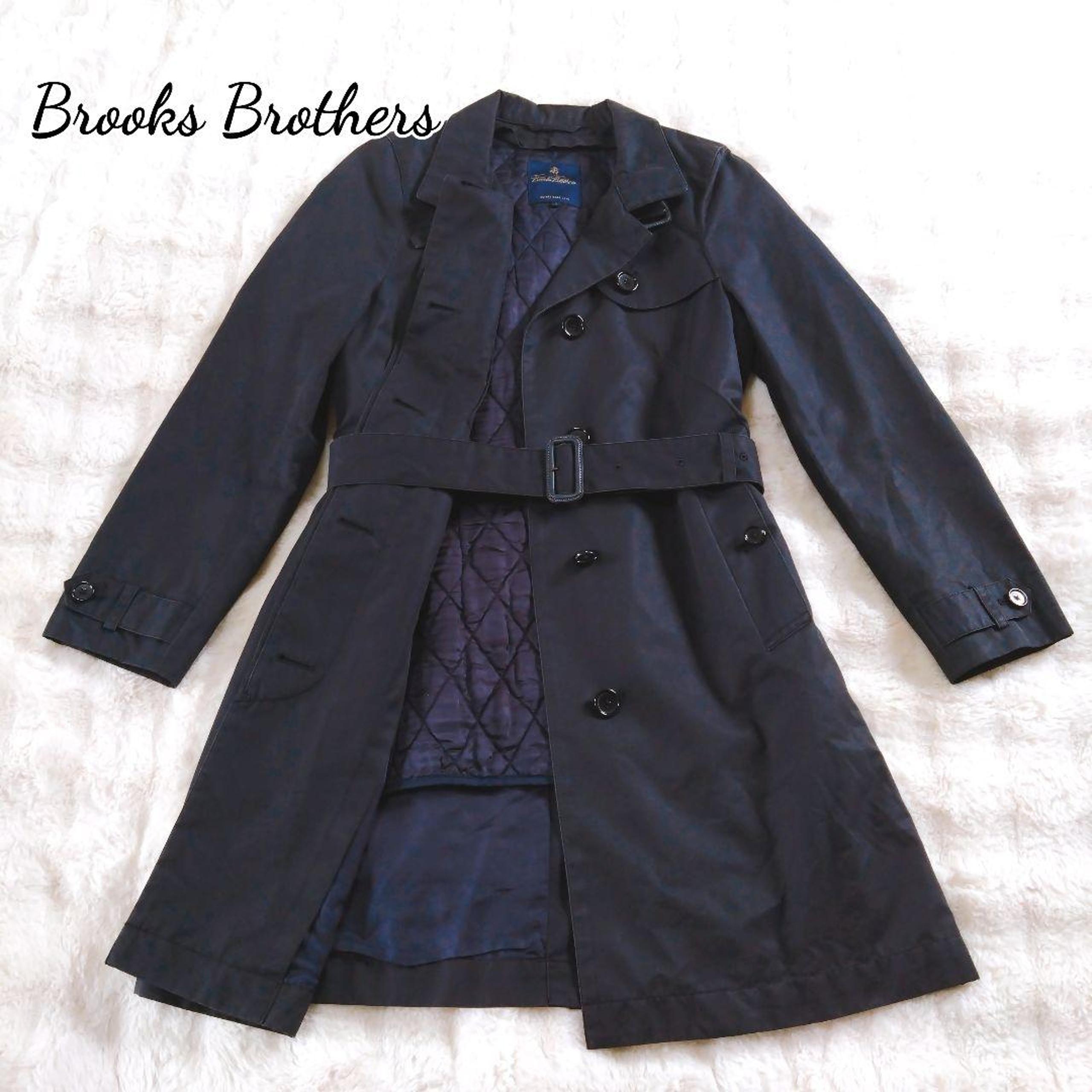 Brooks Brothers Navy Trench Coat Spring Coat S Belt