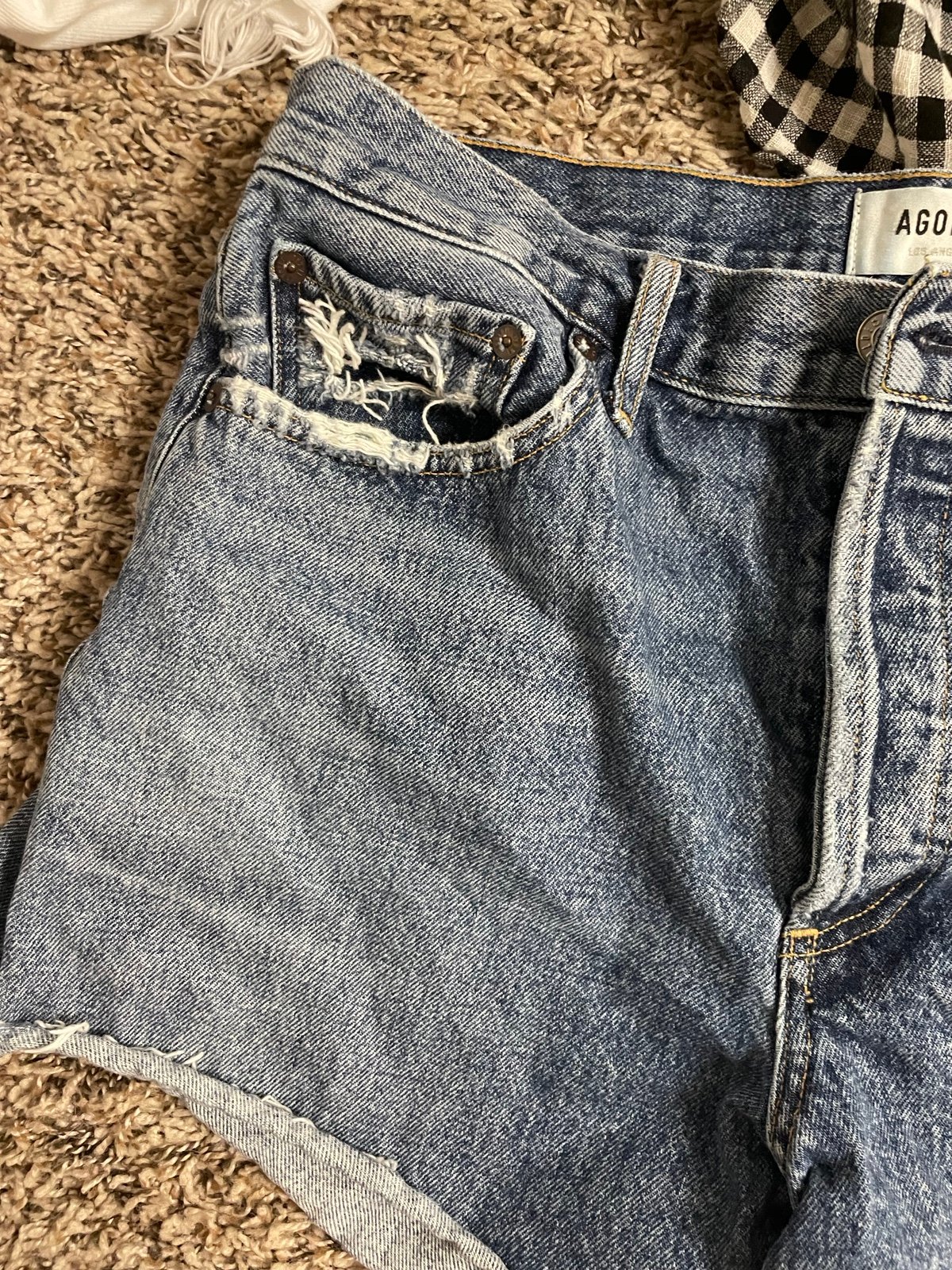 Agolde cut off jean denim shorts