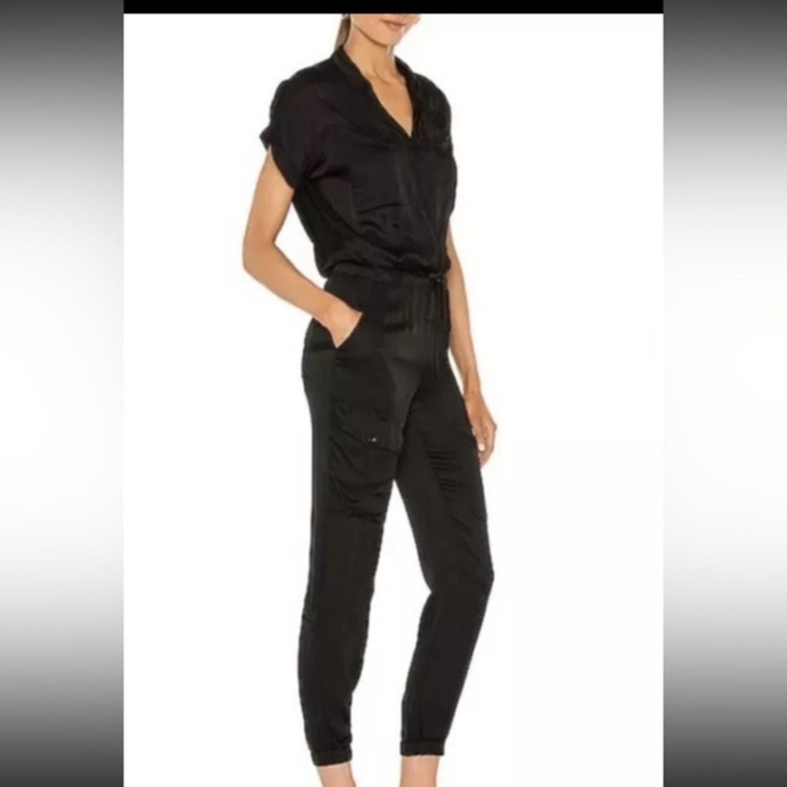 NEW W TAGS Young Fabulous Broke Silky Full Pant Jumpsuit Midnight Blue Sz Small