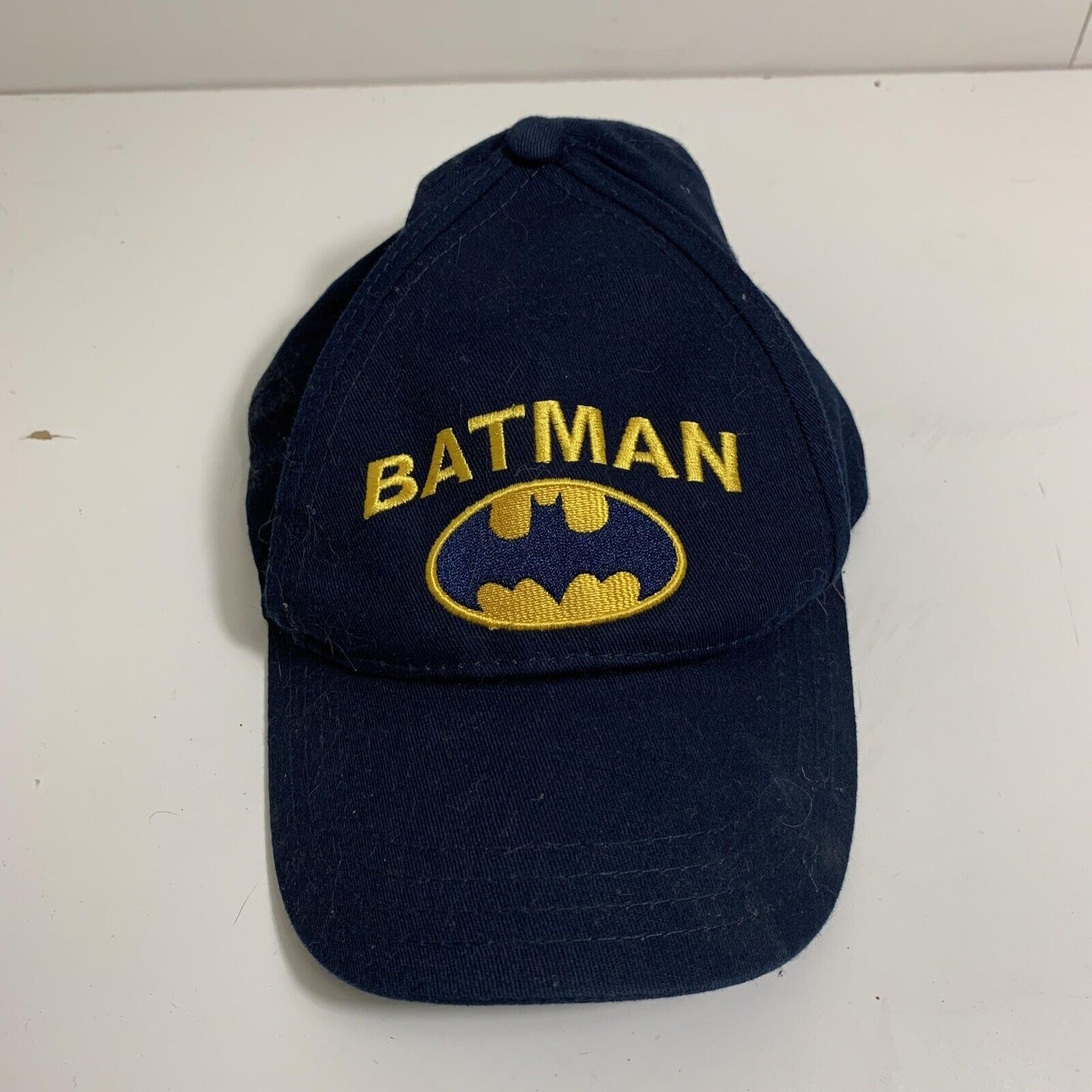 BATMAN BLACK DC COMICS BASEBALL CAP ADJUSTABLE SIZE YOUTH HAT STRAP BACK