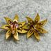 NWT Two Sisters Gold Plated Crystal Clip Earrings