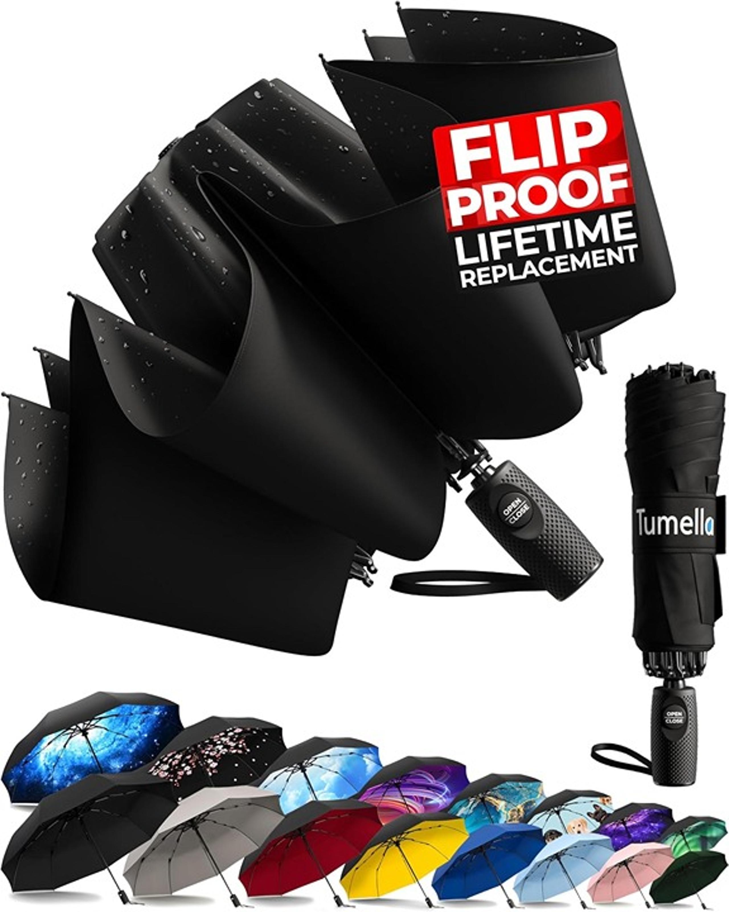 Inverted Travel Umbrella Small Strong but Light Portable