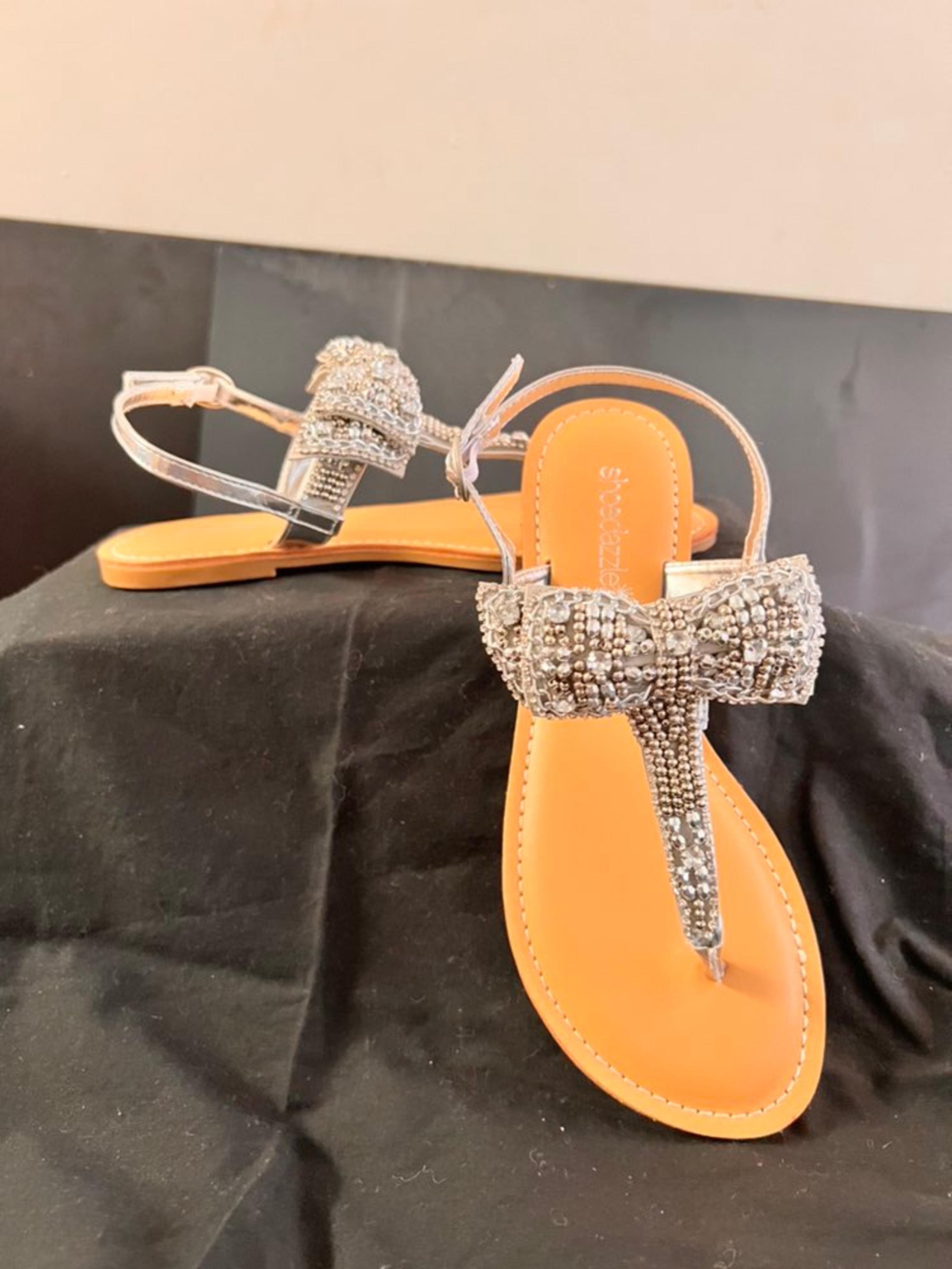 Jewel encrusted flat sandals