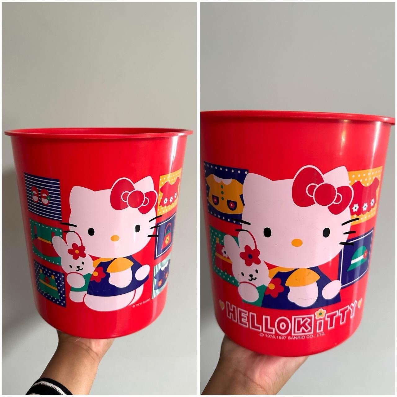 Hello Kitty Vintage 1997 Waste Trash Bin Can