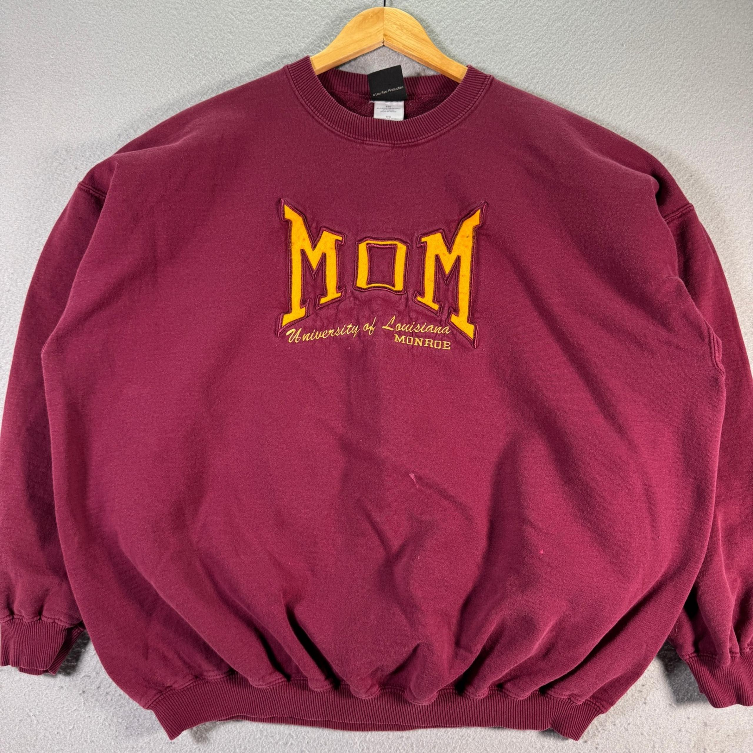 Vintage University of Louisiana Monroe Mom Crewneck Sweatshirt Adult 2XL Red
