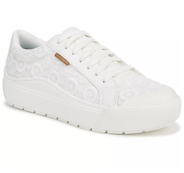 NWT Dr. Scholl's Time Off Women's Platform Sneakers White Crochet Size: 11