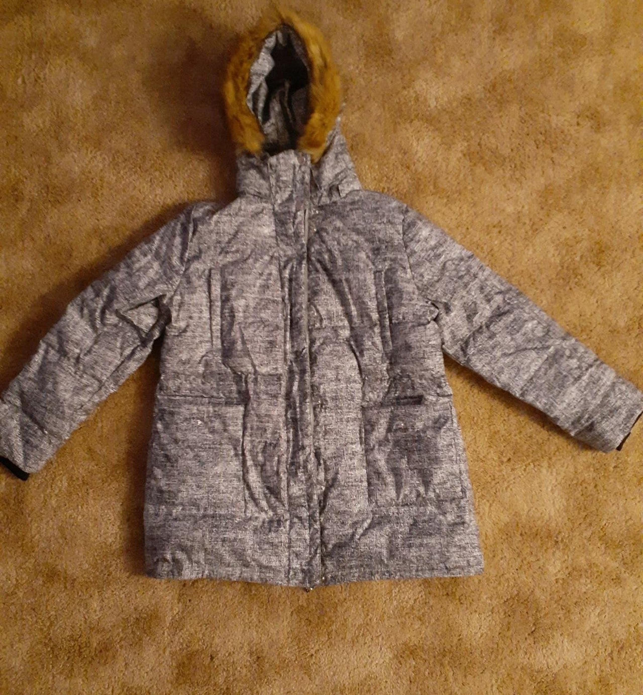 Woman Within Hooded Faux-Fur-Trim Parka, Checkered Grey/Black, Size 20W