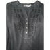 Soft Surroundings Arabella Tunic Womens Plus Sz 1X Black 3/4 Ruffle Sleeve