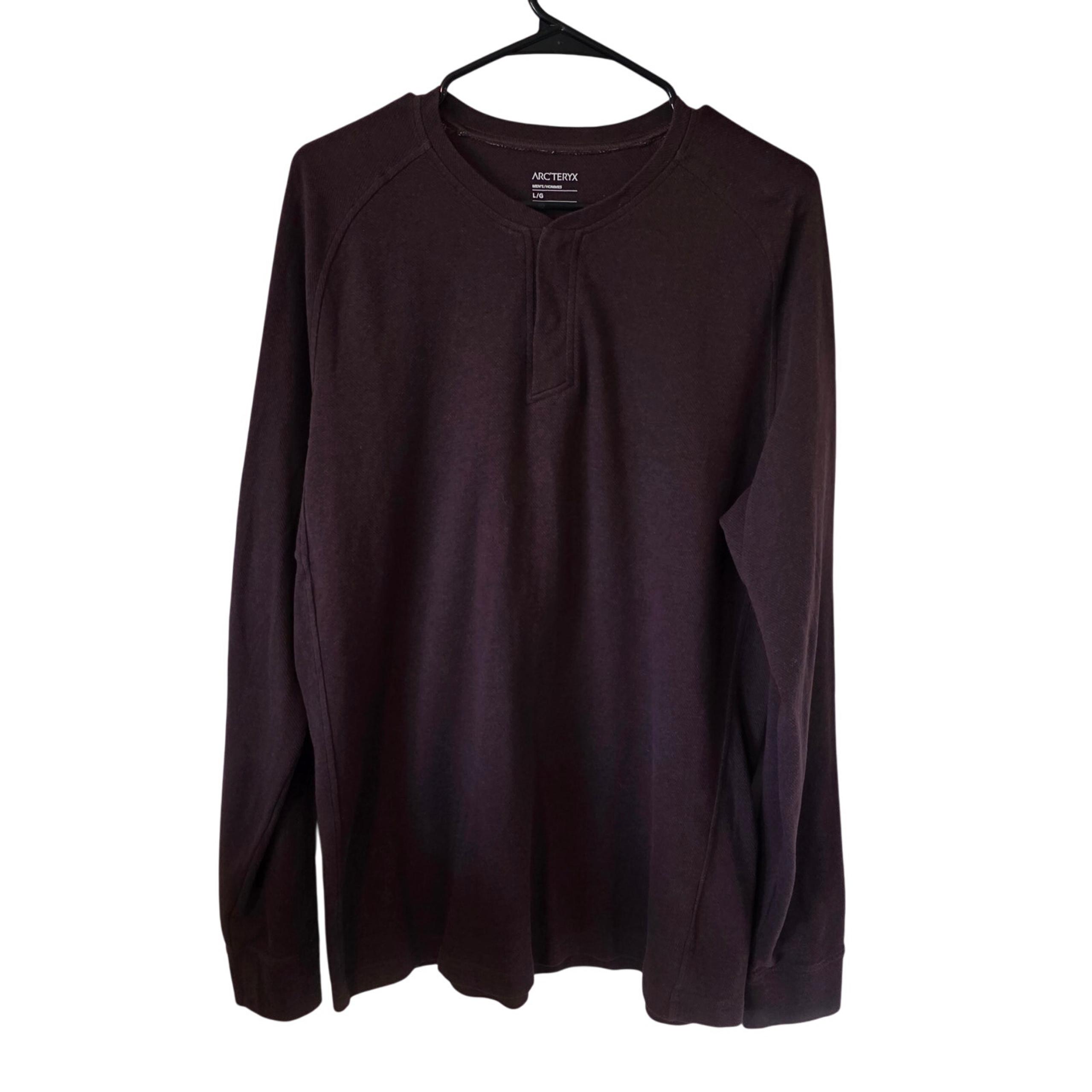 Arc'teryx Mens Sirrus Henley Long Sleeve Shirt Size Large Brown Red Color
