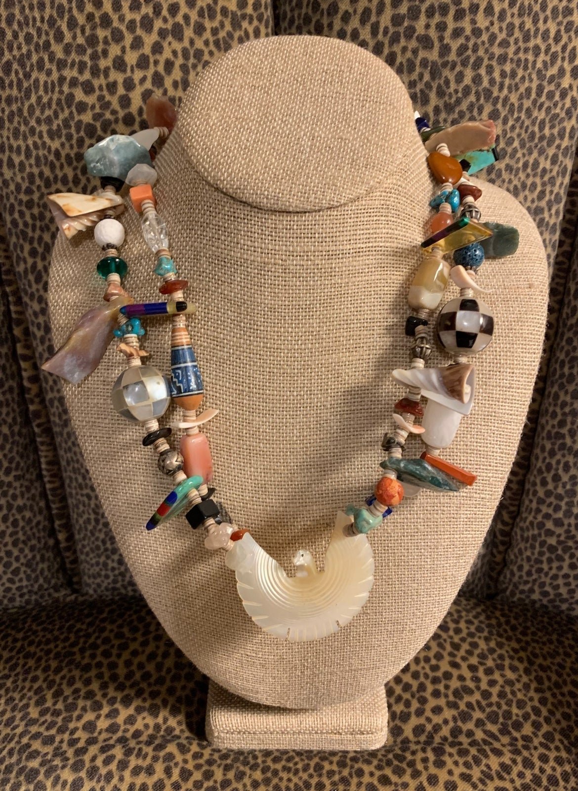 #J964 - Santo Domingo Heishi, Multi-Stone & Thunderbird Shell Southwest Necklace