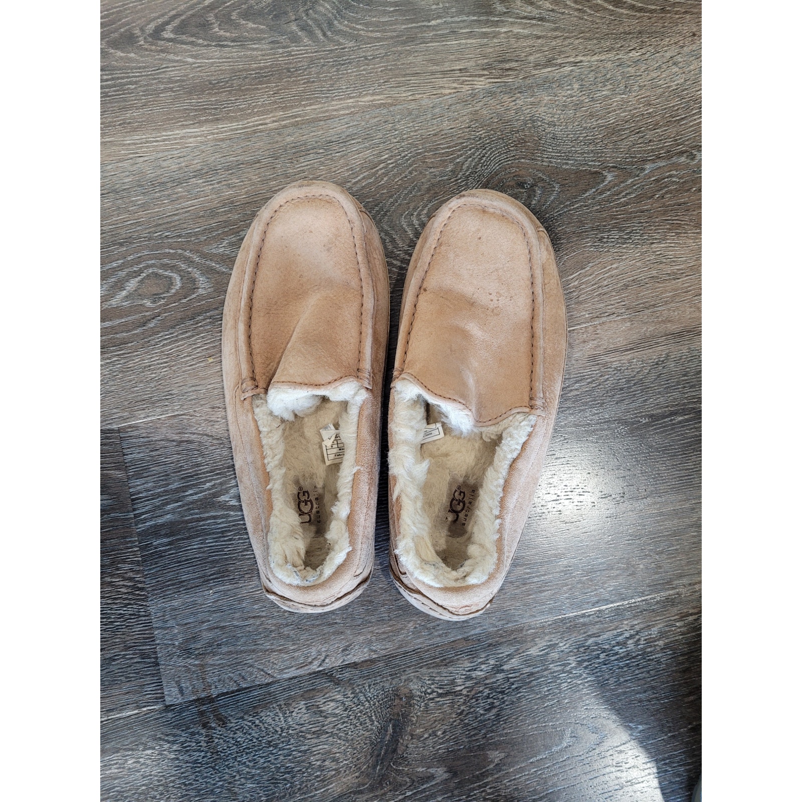 Ugg Women's Brown Slip on Low Top Suede Moccasin Slipper Size 8 Fuzzy #3