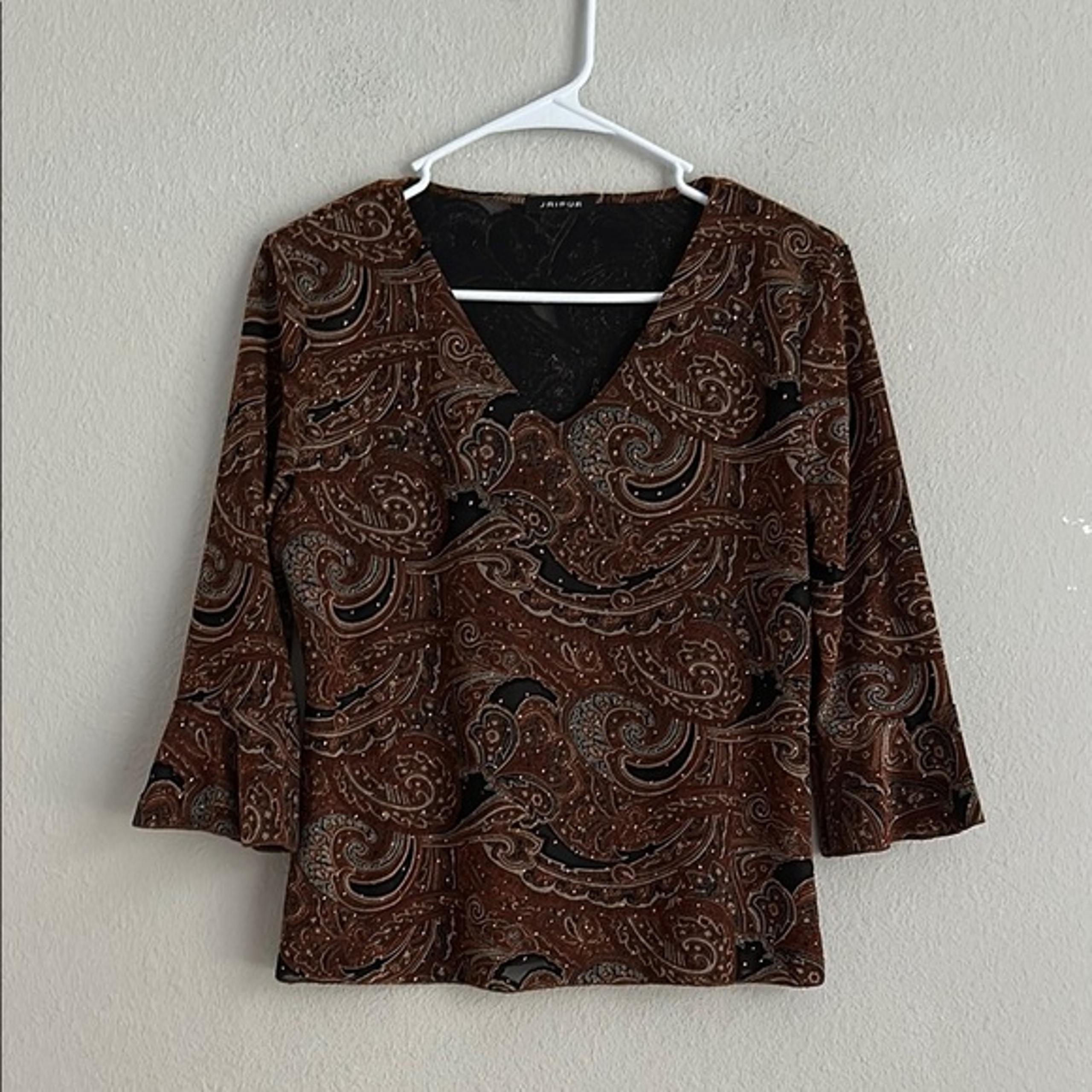 Jaipur bell sleeve shimmer blouse large