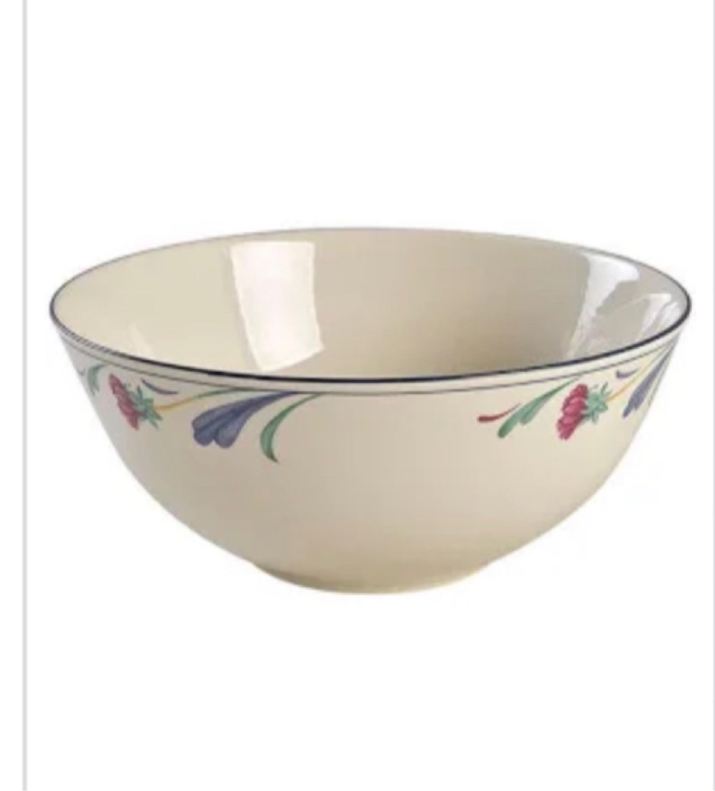 NWOT Lenox Chinastone Poppies on Blue 10 Pasta Serving Bowl