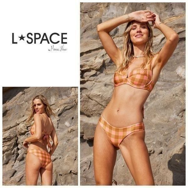 New. L*SPACE gingham check bikini set. Large. Retails 189