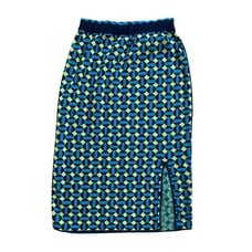 Diane Von Furstenberg Lyla Geometric Patterned Skirt Green Yellow