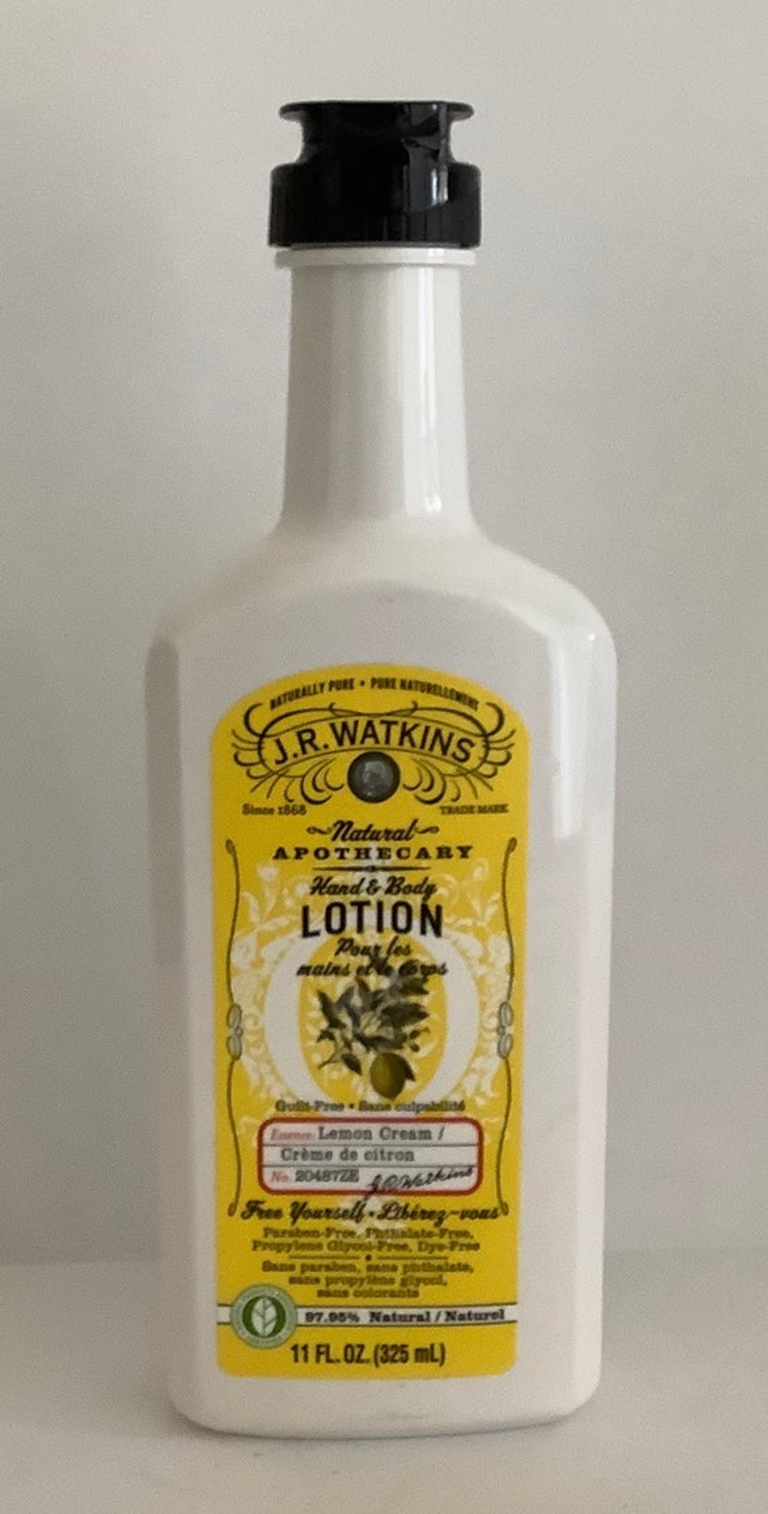 J.R. Watkins Lemon Cream Hand and Body Lotion 11 fl oz 85% Full