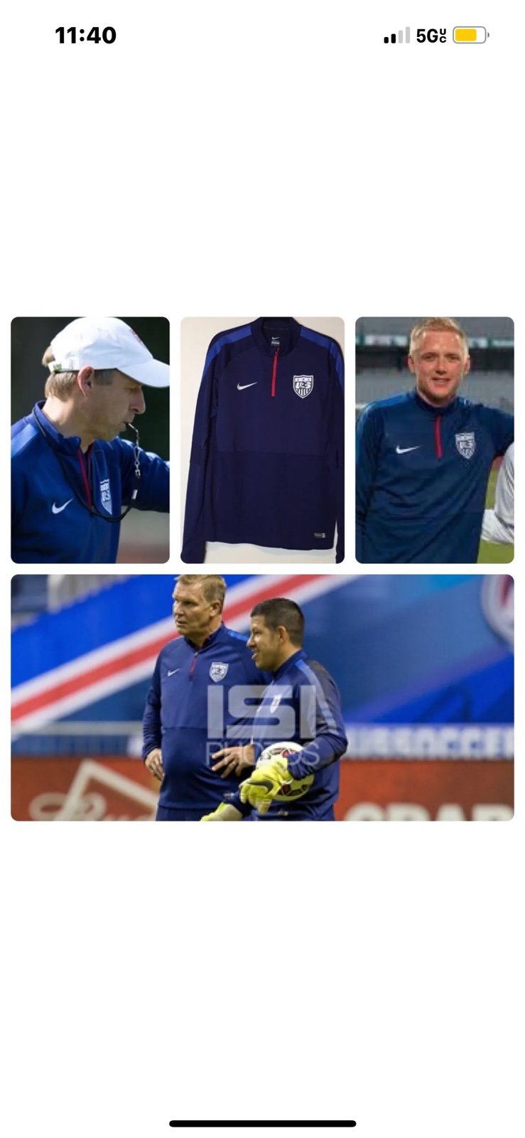 NIKE USA MENS SOCCER NATIONAL TEAM 2015 PLAYER ISSUED MIDLAYER PULLOVER MEDIUM