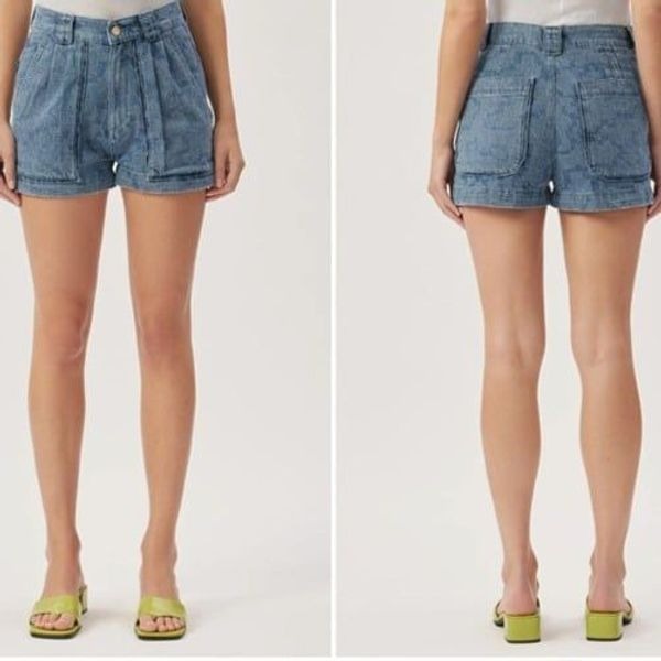 DL1961 Marie High Waist Denim Shorts Blue Womens Size Medium