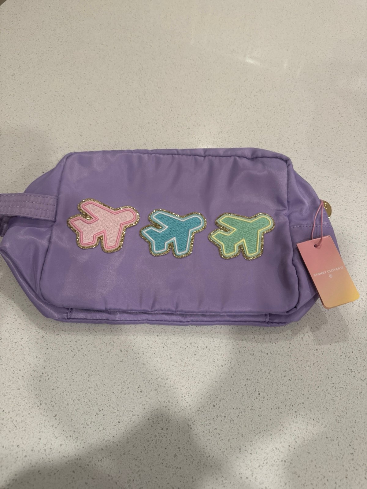 stoney clover lane x Target green purple airplane large pouch nwt rare