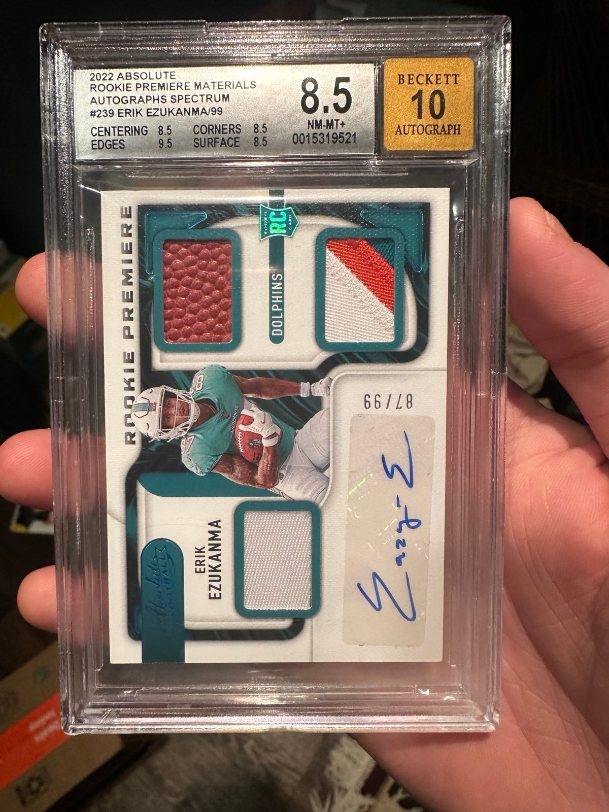 ErikEzukanma Beckett 10 auto Absolute rookie premiere spectrum 3 patch auto ssp