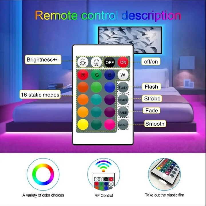 Christmas lights with graffiti lights with 20 meters 360 degree LED RGB lights