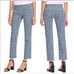 Tory Burch Grid Cropped Blue and White Pants, Size 28