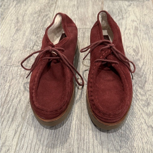 The Great burgundy suede scout shoes