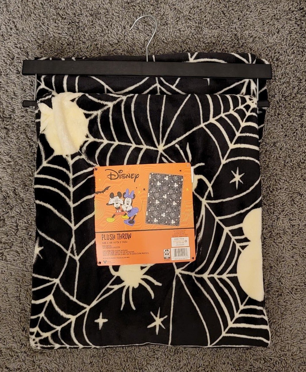 New Disney Mickey Mouse Halloween Plush Throw Blanket