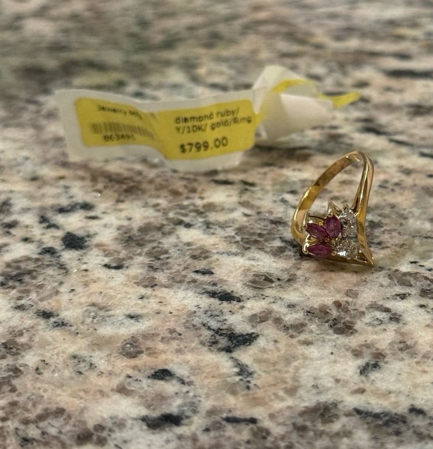 Diamond Ruby 10K Gold Ring