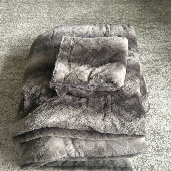 Madison Park Brown Faux Fur King Bedding Set