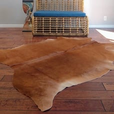 Large Dark Brown Real Natural Cowhide Area Rug 6' X 7'