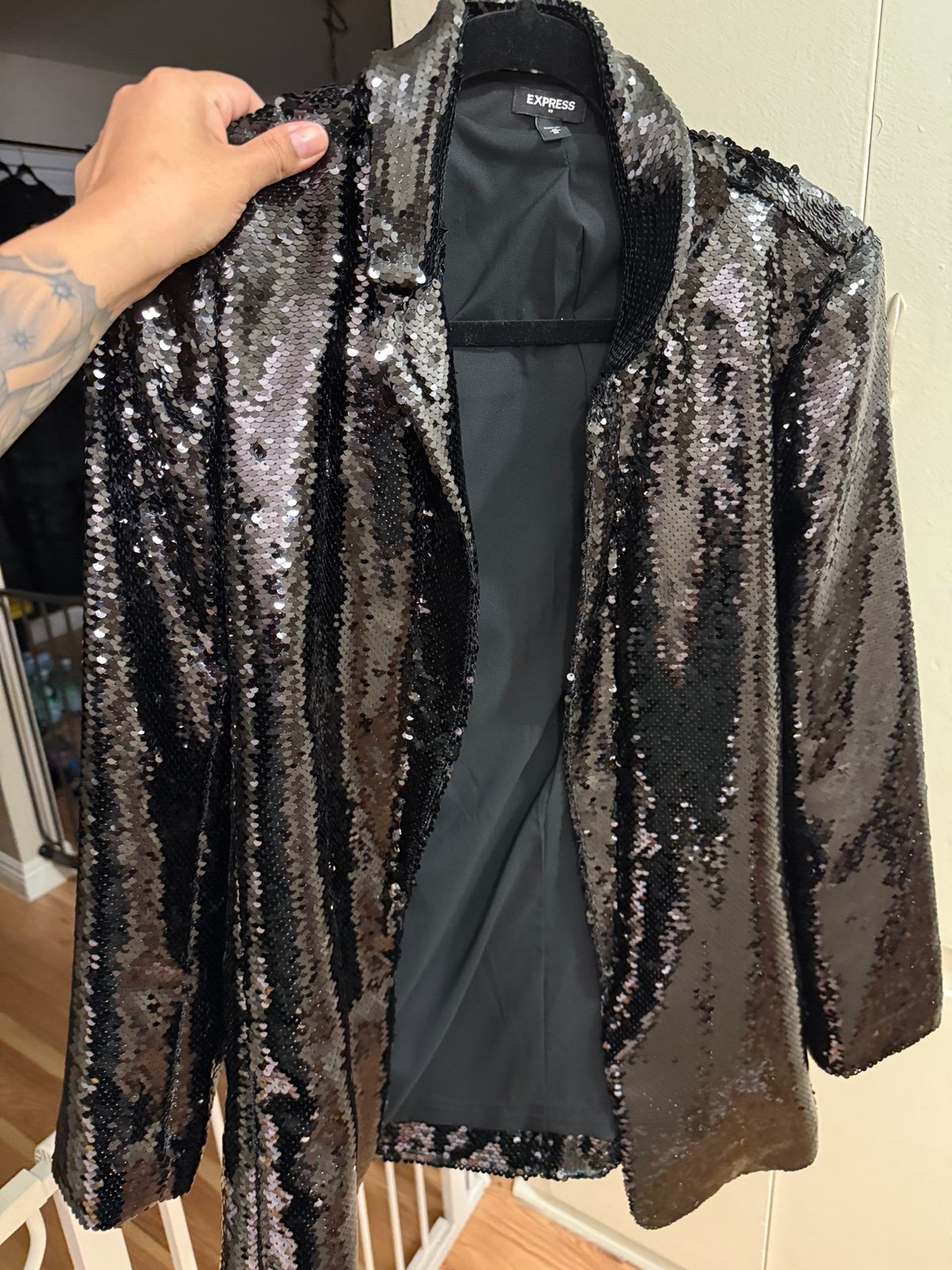 Express Black Sequin blazer Medium