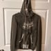 Y2K Grunge Distressed Size Small Fox Hoodie Zip-up