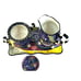 vtg Spiral hand hand painted creamer and sugar bowl set whimsy alice/wonderland