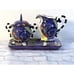 vtg Spiral hand hand painted creamer and sugar bowl set whimsy alice/wonderland