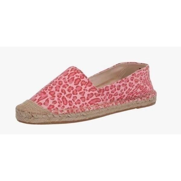 Joules Espadrilles Womens Size 7US Pink Leopard Print Slip On Flats NEW
