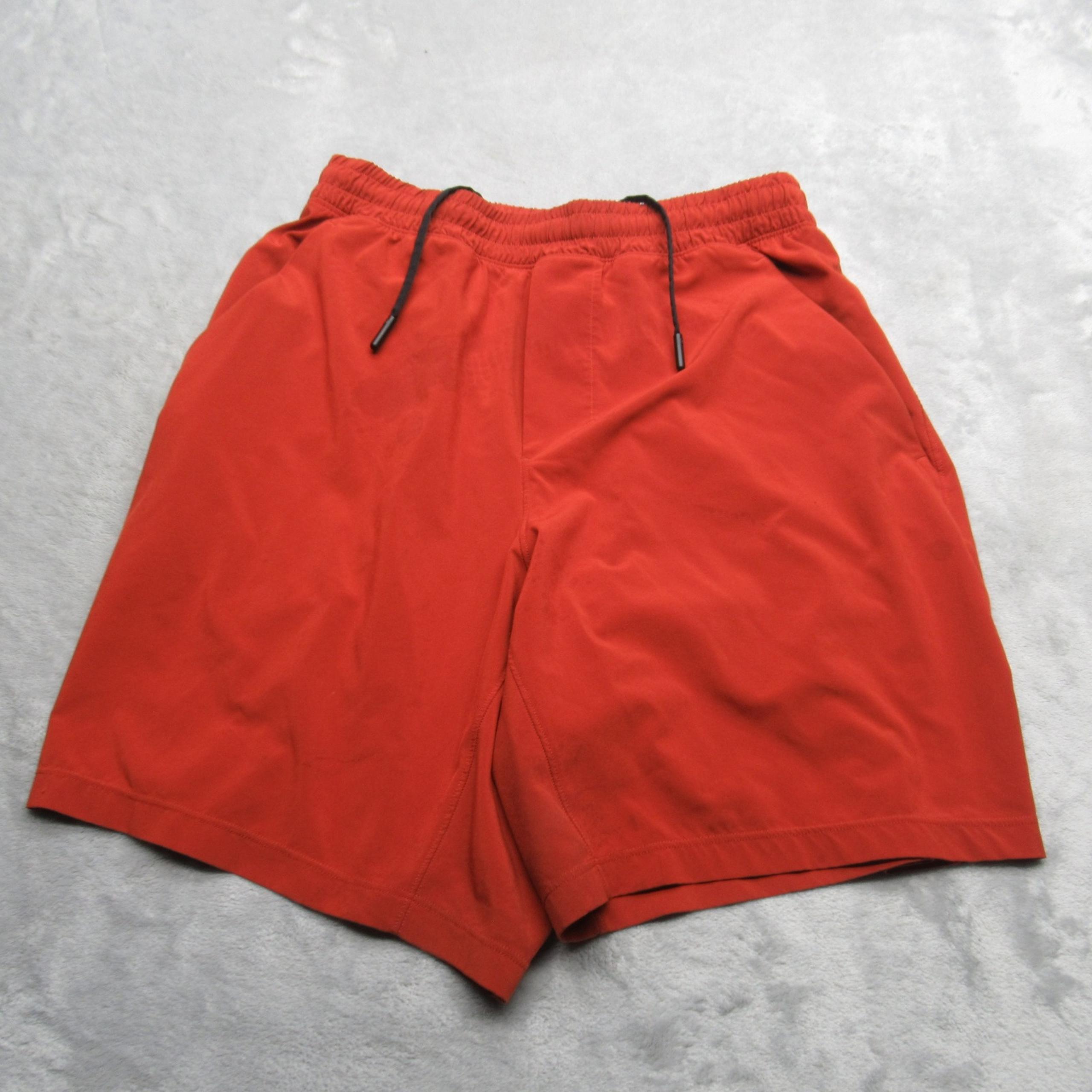 Lululemon Running Shorts Mens 26 Flex Burnt Orange Elastic Drawstring Athletic