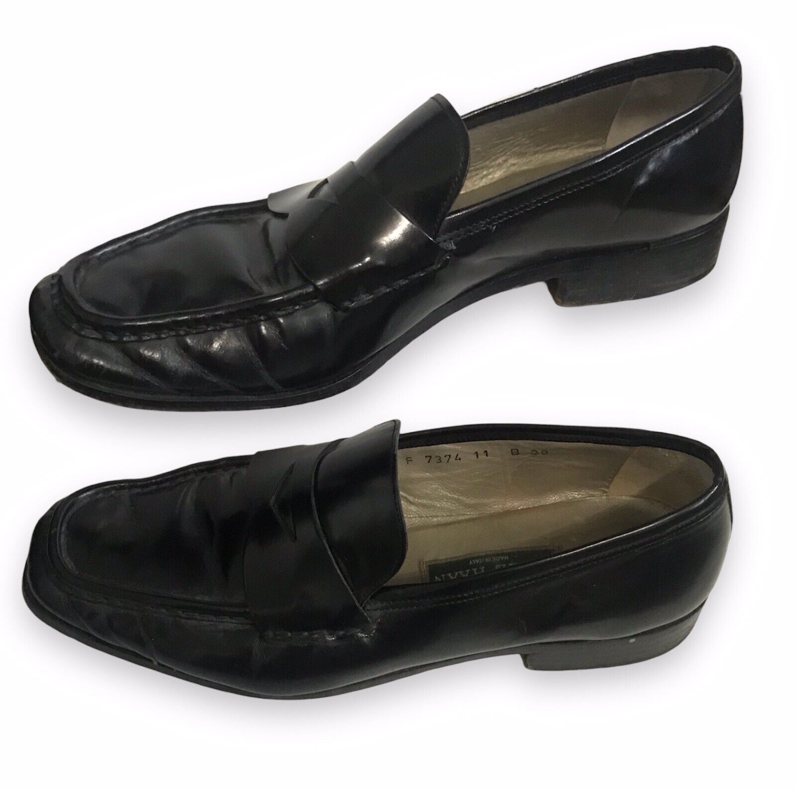 Cole Haan Country Black Croc Leather Penny Loafers Mens 11 B Made in Italy