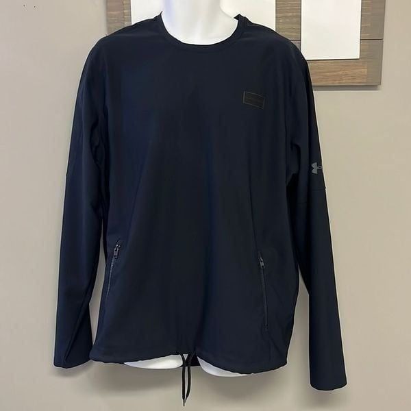 Under Armour Navy Pullover Adjustable Long Sleeve Jacket w/ Kangaroo Pocket-Lge