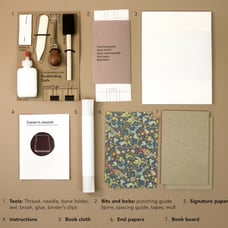 Bookbinding Kit-DIY craft kit with tools, supplies and instruction book