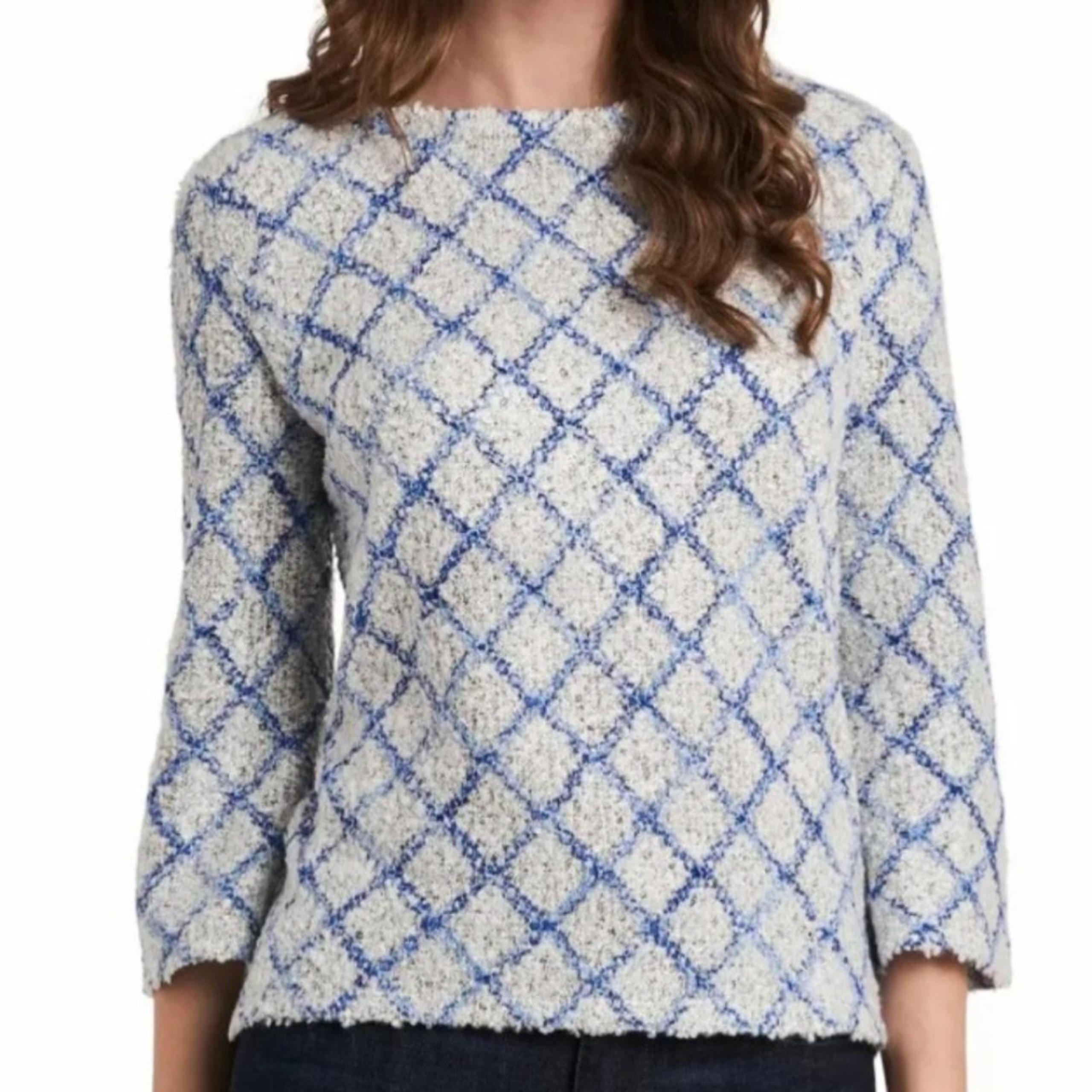 Vince Camuto Diamond Plush Knit Top, Size Medium