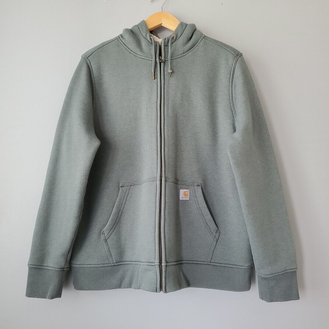 Carhartt Green Relaxed Fit Sherpa Lined Full Zip Hoooded Sweatshirt Big Kids XL
