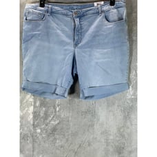 Style & Co Women's Plus Mesa Wash Mid-Rise Roll-Cuff Bermuda Shorts SZ 22W