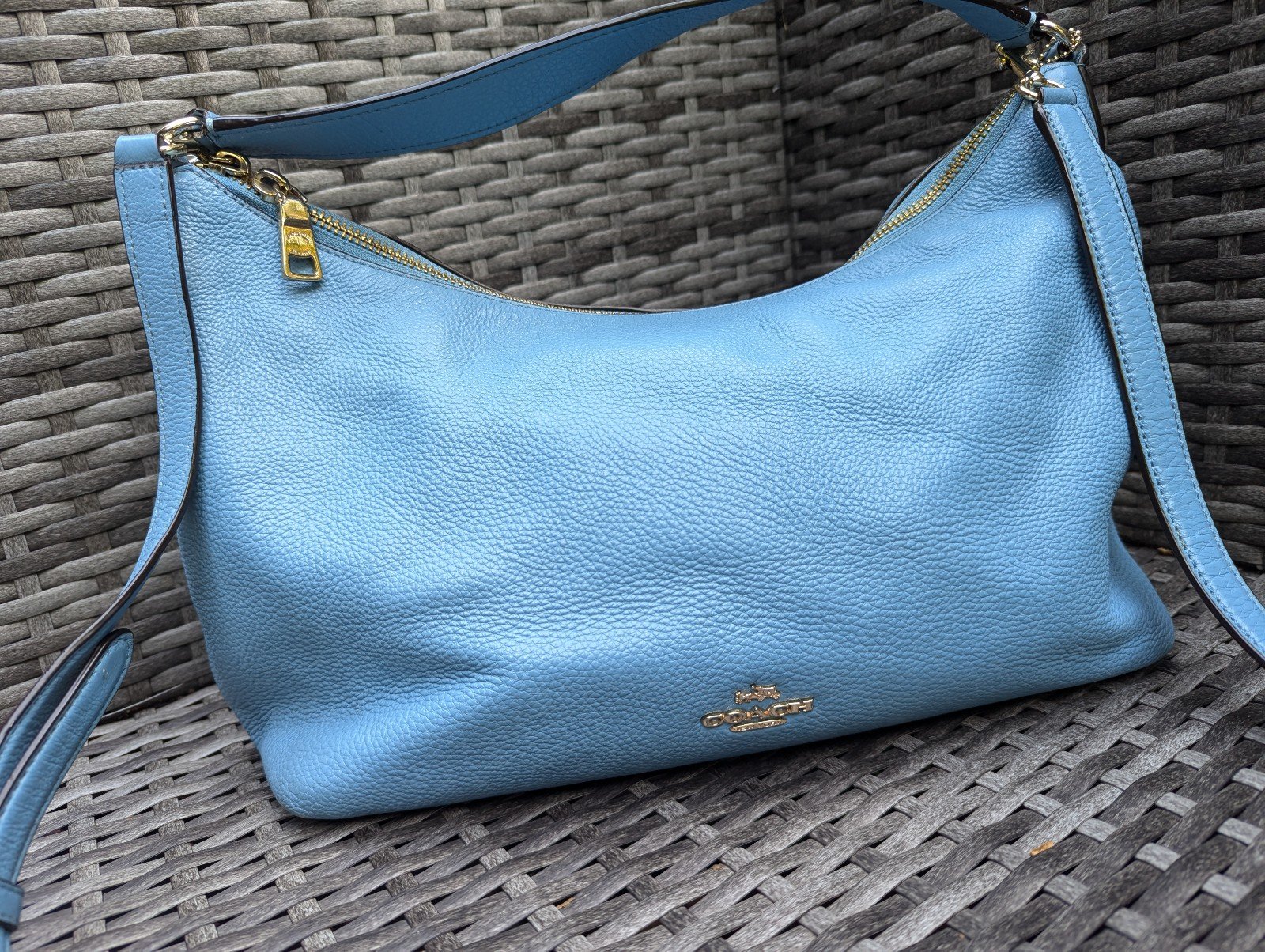 Coach Pebble Leather East West Celeste Convertible Hobo