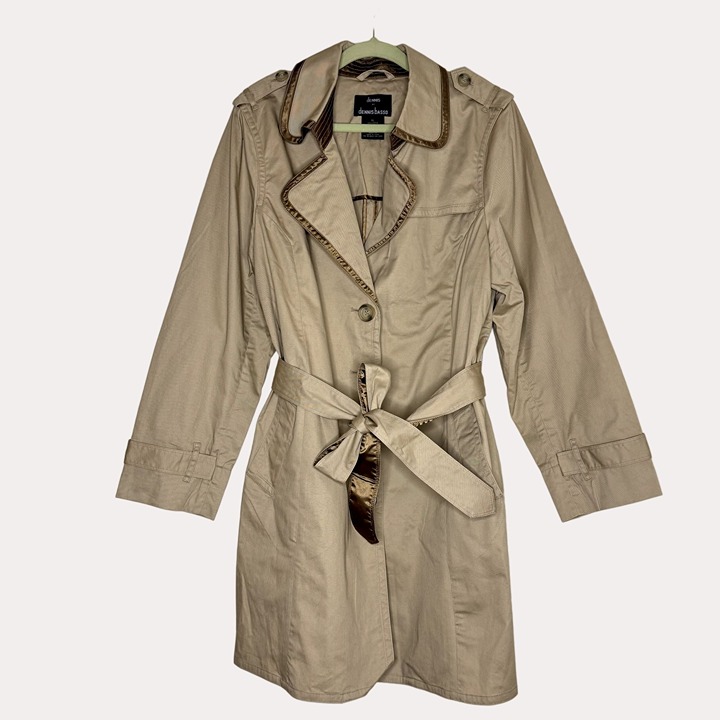 Dennis By Dennis Basso Trench Coat Tan XL bv