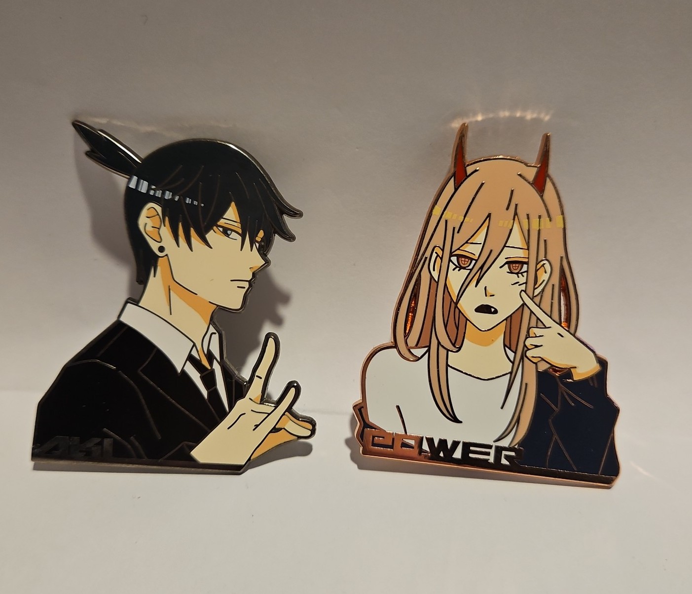 Chainsaw Man Aki and Power Enamel Pins