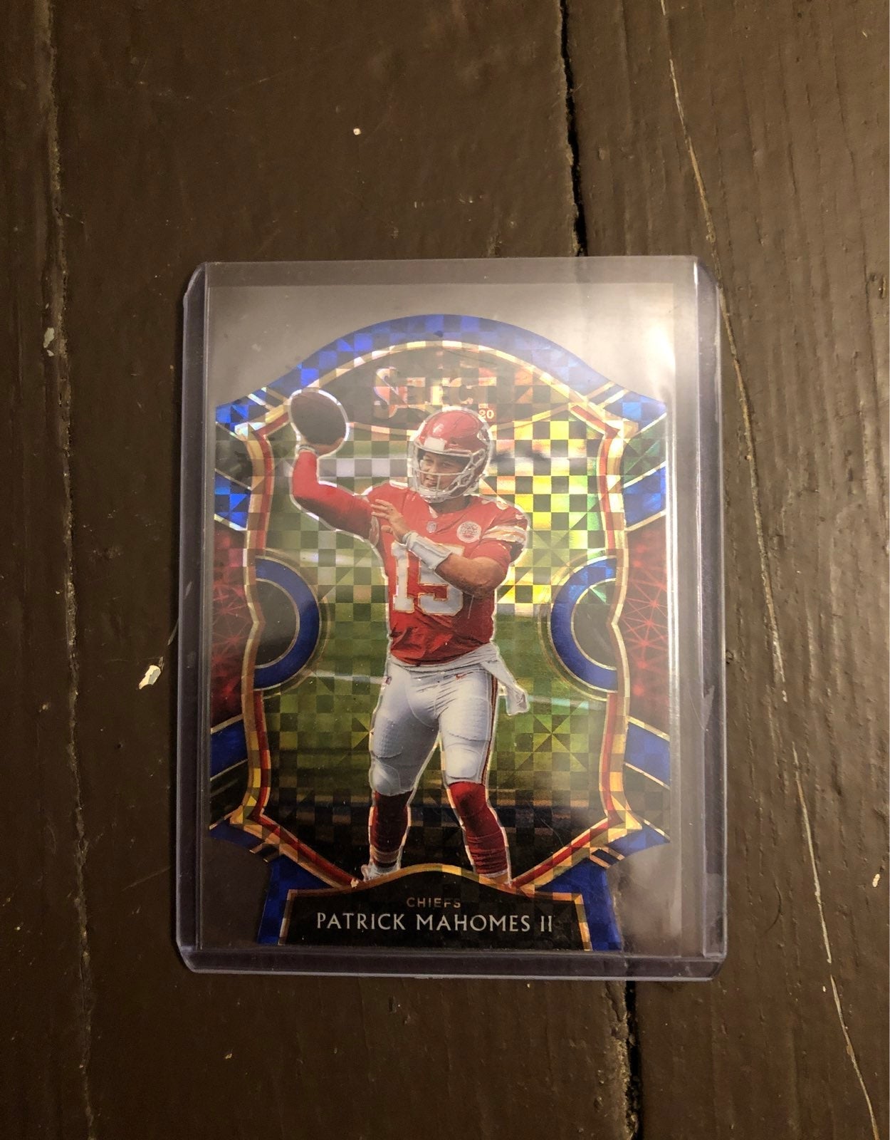 PATRICK MAHOMES BLUE DYE CUT CHECKERBOAR