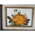 Vintage IMPASTO ART Flower Floral MCM Oil Painting Framed Matted Orange Rose