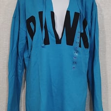 Victoria's Secret PINK Women's Long Sleeve Blue V-Neck Pullover Hoodie